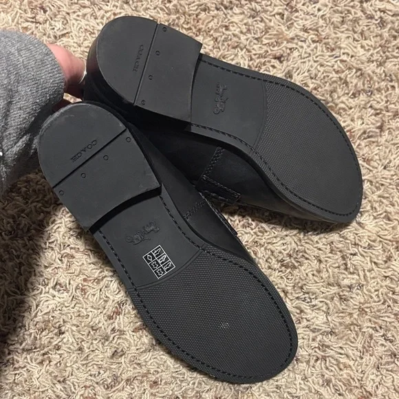 Coach Putnam loafer in black leather gold signature chain - Picture 6 of 7